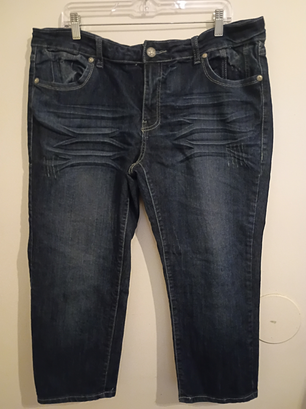 E. Carinae Women's Cropped  Jeans - Dark Wash Blue Sz 18